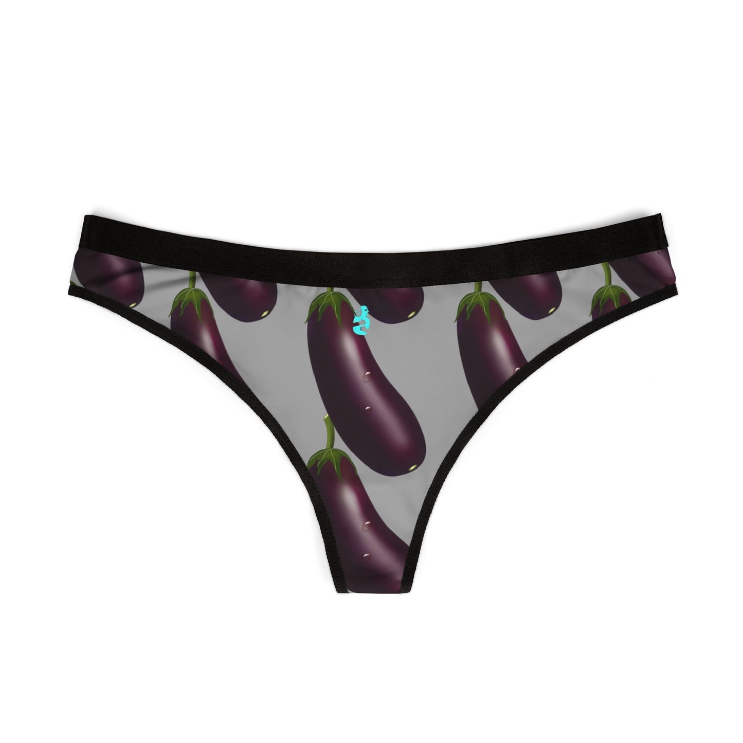 Women's Thongs with Eggplant Design