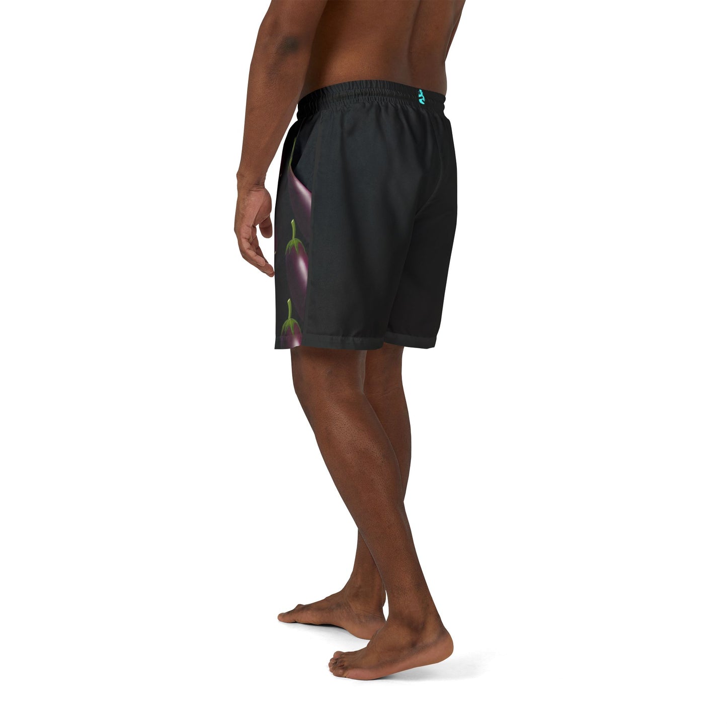 Eggplant Pattern Men Swim Shorts for Summer Fun