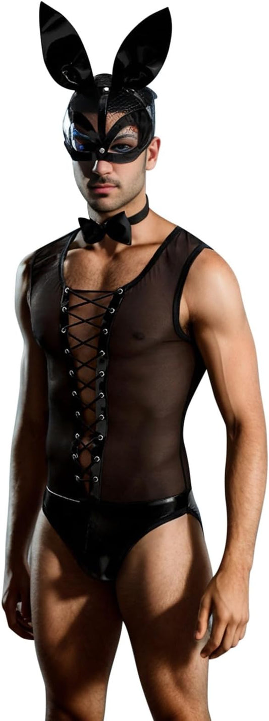Lingerie for Men Crossdresser Mens Bunny Cosplay Costume Tuxedo Sexy Lingerie Set Role Play