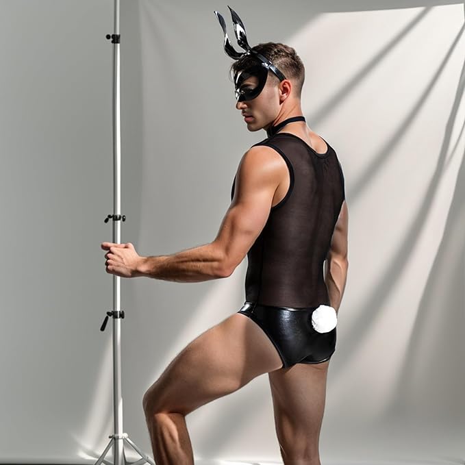 Lingerie for Men Crossdresser Mens Bunny Cosplay Costume Tuxedo Sexy Lingerie Set Role Play