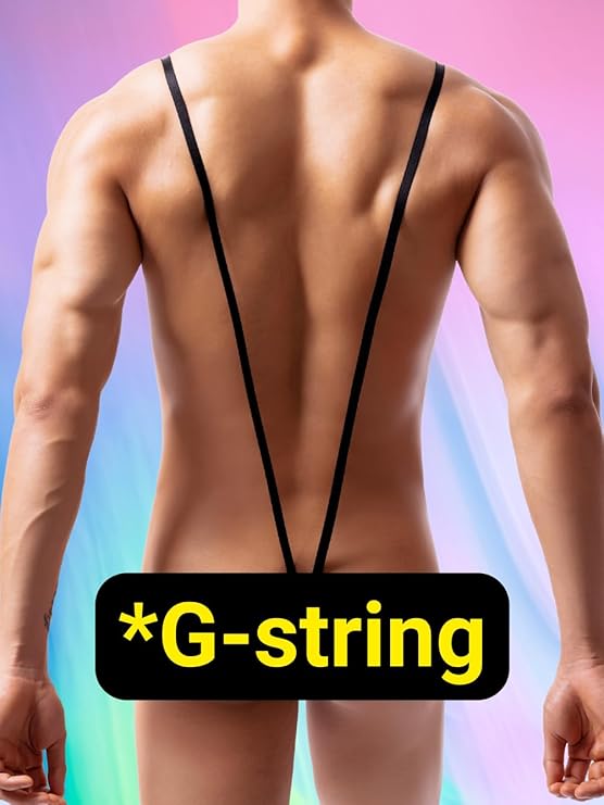 Mens Sexy Thongs Underwear Fits 32-48, Mankini G String For Men, One Piece Lingerie Man Male