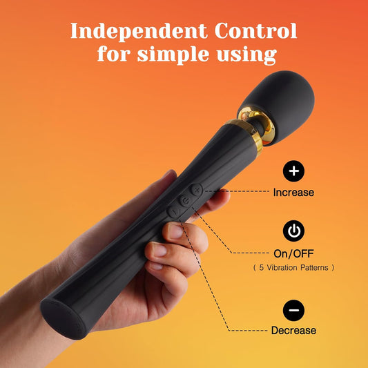 Tracy's Dog Vibrator Wand Kit for Couples - Cordless Vibrating Massager with 3 Silicone Attachments, Adult Sex Toys for Women & Partner with 5 Modes & 3 Speeds