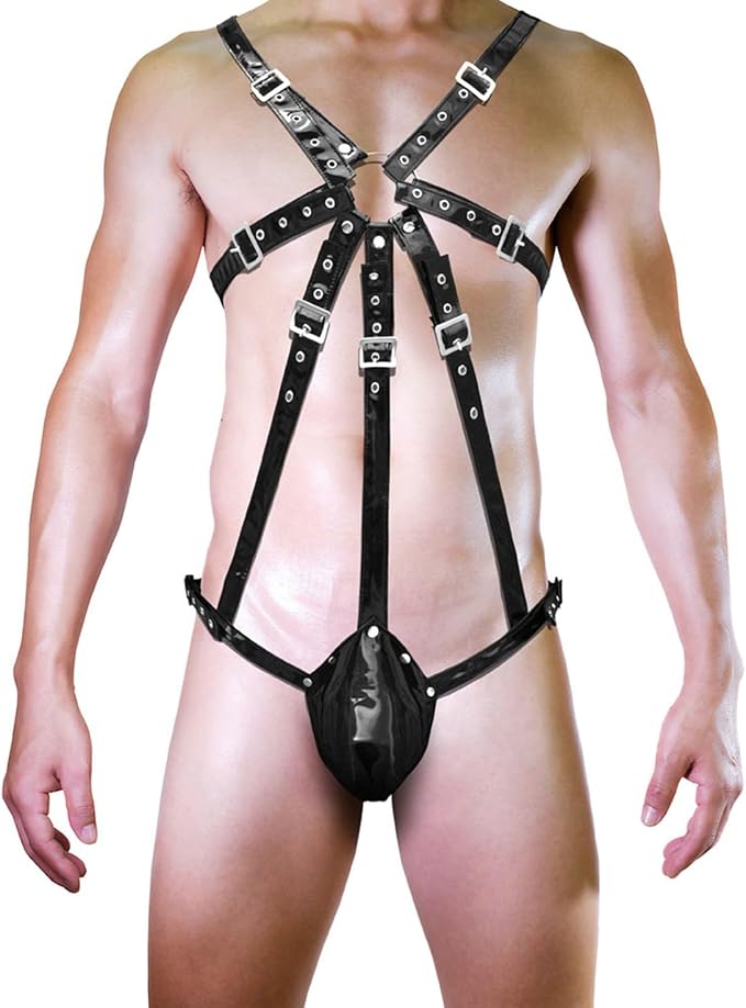 PU Leather Harness For Men Body Chest Belt Sexy Clubwear Male Bdsm Clothes Lingerie for Sex