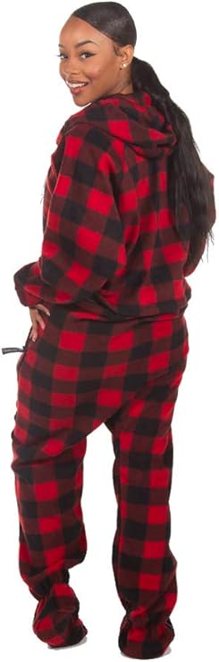 Forever Lazy Footed Adult Onesies, One-Piece Pajama Jumpsuits for Men and Women, Unisex. with Detachable Feet.