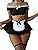 Sexy Stockings Mini Skirt Mesh Sheer Lace Costume Outfit Lingerie with Thong Set 4 Piece