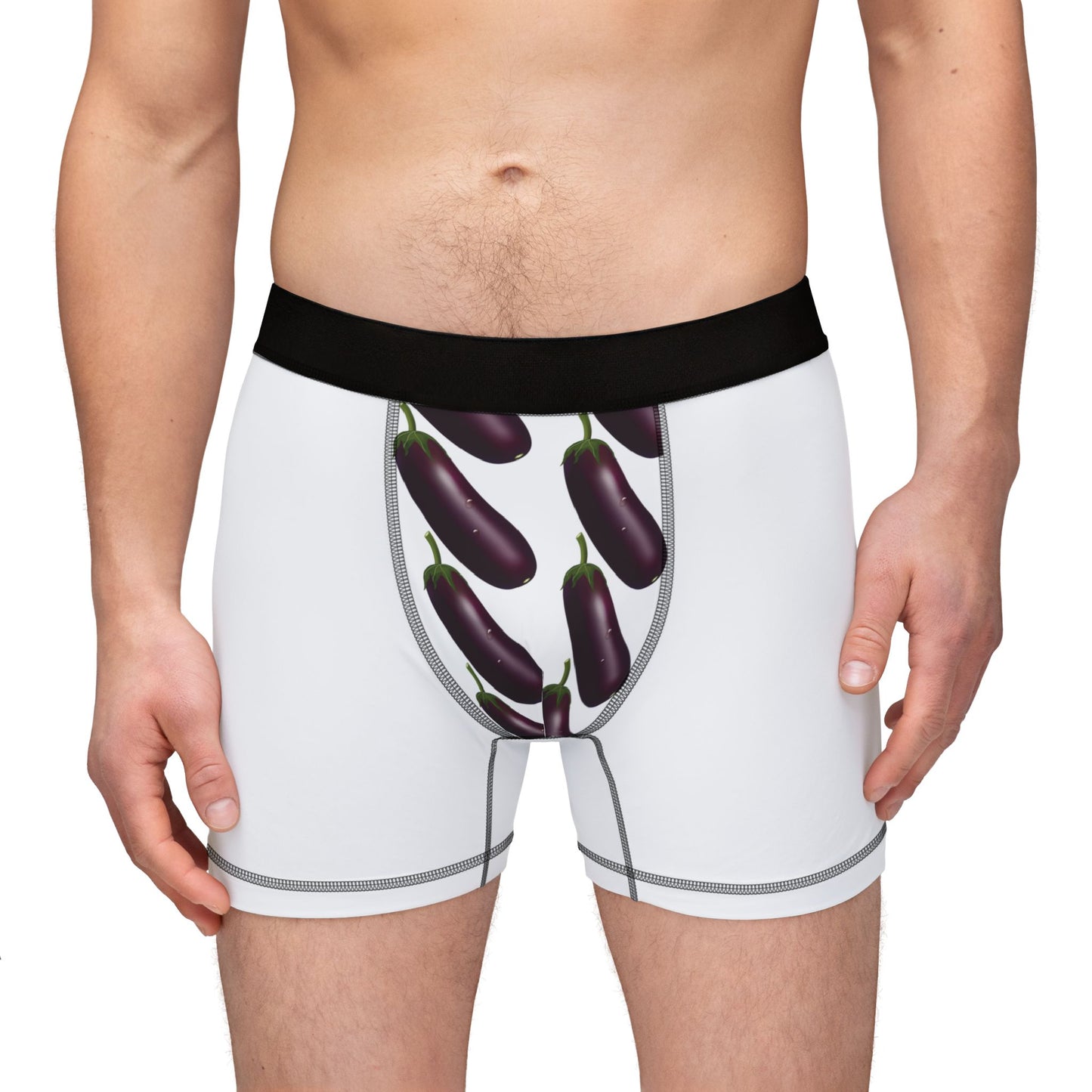 Funny Eggplant Men's Boxers - Playful Underwear for Humorous Gifting
