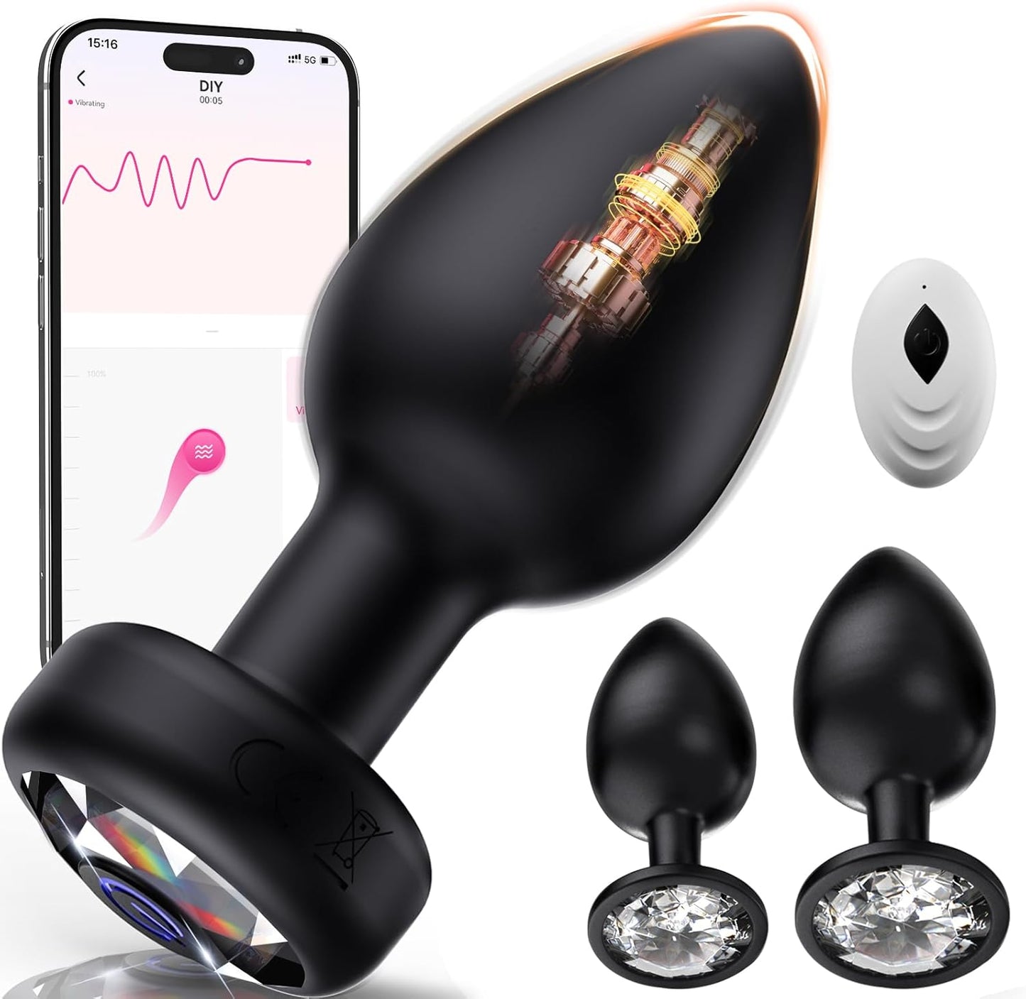 Anal Plug Vibrating Butt Plug, Adult Sex Toys 3PCS Silicone Anal Plugs, Anal Sex Toys with Remote Control 10 Vibrating Vibrator for Men Women, Anal Toys Adult Sex Toy & Games Prostate Massager